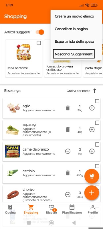 Show Suggestions option in overflow menu